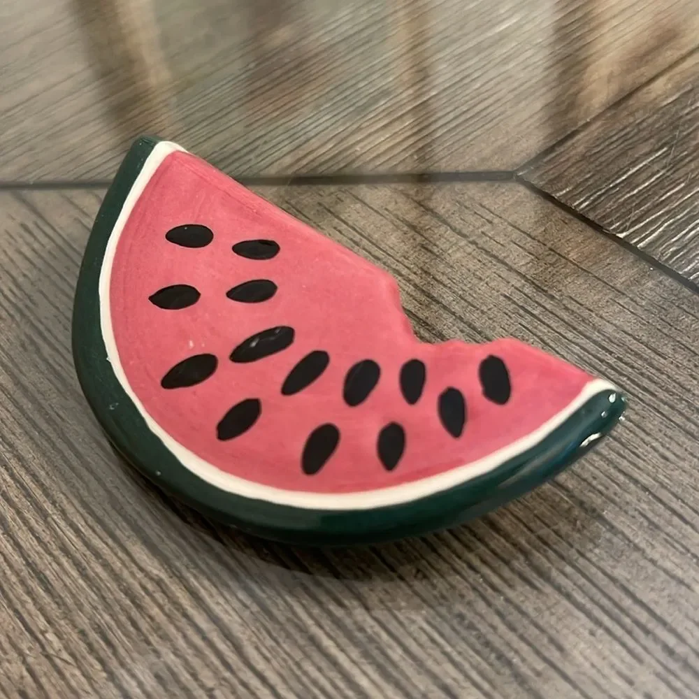 Vintage Watermelon Slice Ceramic Pin
